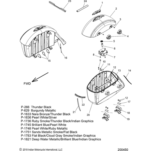 Body, Saddlebag Asm. N19traaa All Options - 2019 Indian Roadmaster/Elite Schematic-25593 OEM Schematic