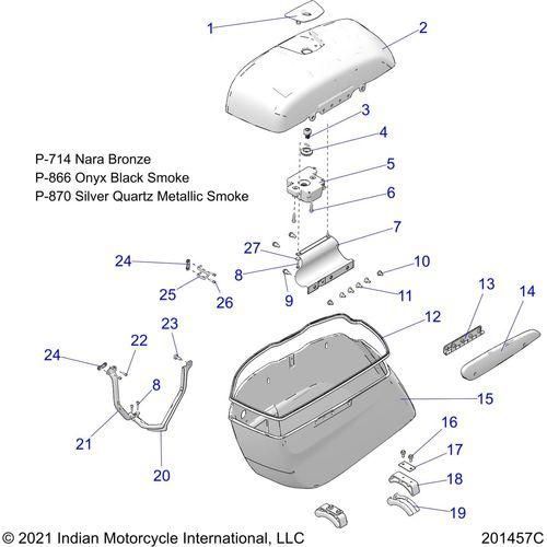 Body, Saddlebag Asm. N22tkdbb All Options - 2022 Indian Roadmaster Dark Horse Schematic-20789 OEM Schematic