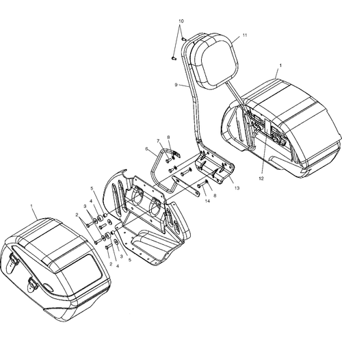 Body, Saddlebag/Backrest - 2003 Victory Ca Classic Cruiser All Options - V03Cb16 Schematic 5661 OEM Schematic