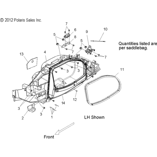 Body, Saddlebag, Inner - 2017 Victory Vision All Options Schematic 484 OEM Schematic