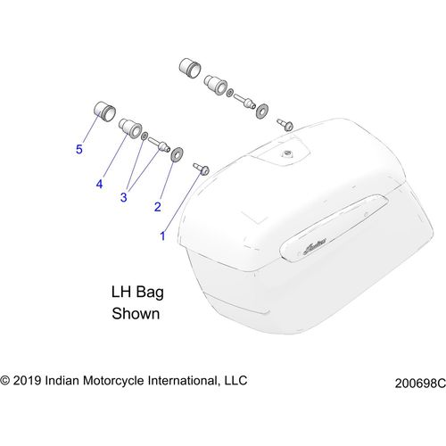 Body, Saddlebag Mounting All Options - 2021 Indian Chieftain Elite Schematic-23195 OEM Schematic