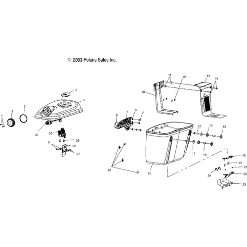 Body, Saddlebags - 2004 Victory Ca Touring Cruiser All Options - V04Tb16 Schematic 5505 OEM Schematic