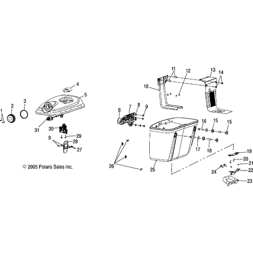 Body, Saddlebags - 2006 Victory Ca Touring Cruiser All Options - V06Tb16 Schematic 5098 OEM Schematic