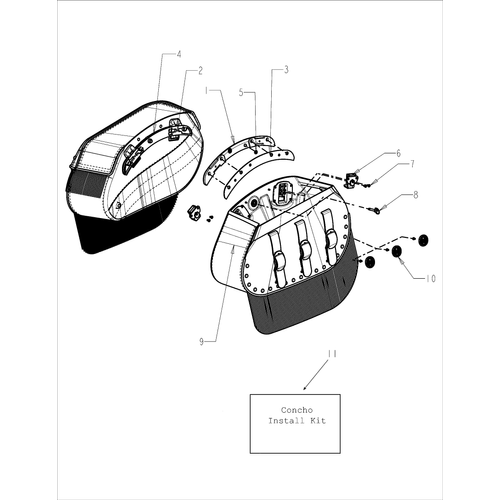 Body, Saddlebags All Options - 2013 Indian Chief Classic/Dark Horse/Vintage Schematic-28351 OEM Schematic