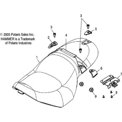 Body, Seat - 2007 Victory Hammer All Options - V07Hb26/Hs26 Schematic 4845 OEM Schematic