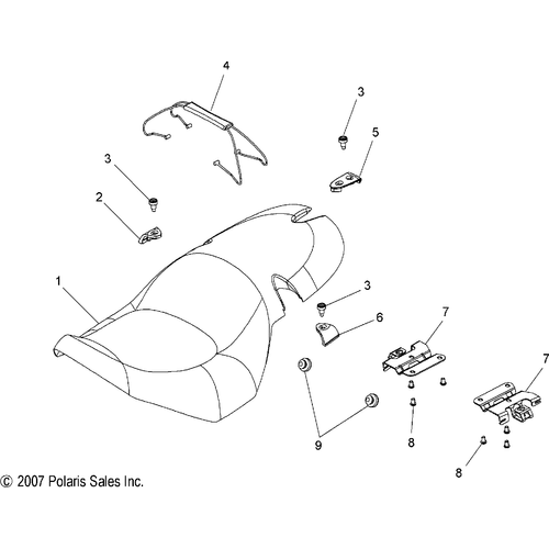 Body, Seat - 2016 Victory Hammer 8 Ball Intl/Hammer S All Options Schematic 798 OEM Schematic