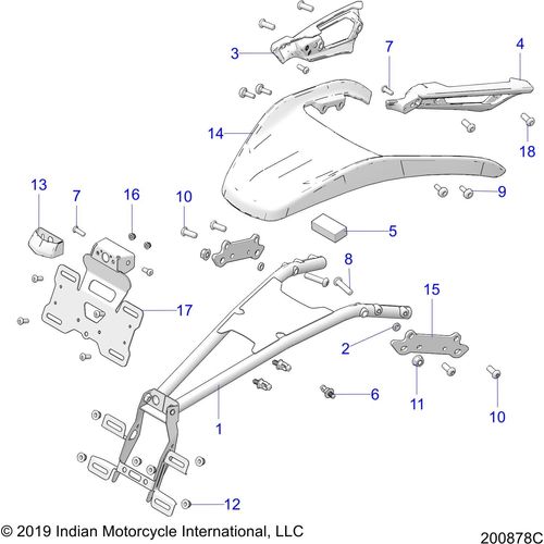 Body, Seat - 2019 Indian Ftr 1200 Schematic-25752 OEM Schematic