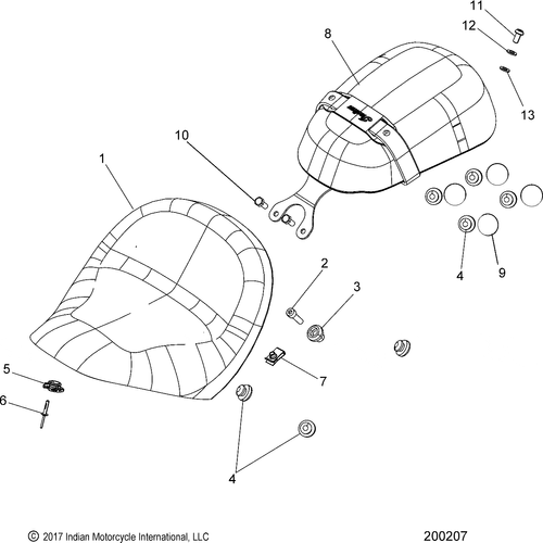 Body, Seat All Options - 2019 Indian Scout 1200 Schematic-25559 OEM Schematic