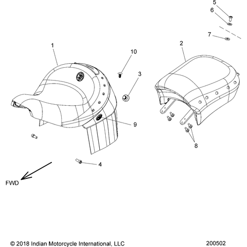 Body, Seat All Options - 2020 Indian Chief Vintage Schematic-25045 OEM Schematic