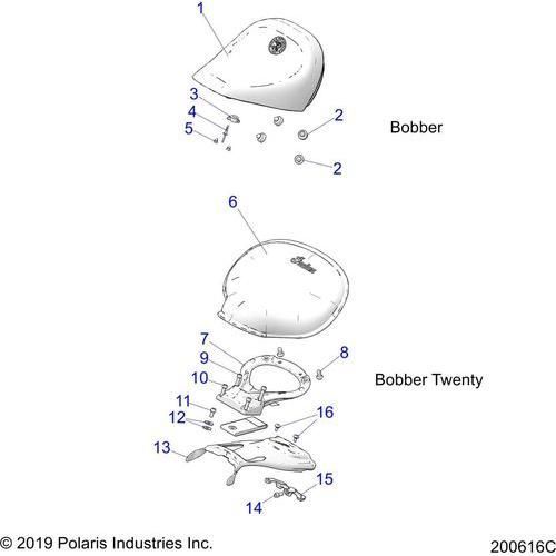 Body, Seat All Options - 2022 Indian Scout Bobber/Bobber TwentyMt Schematic-20542 OEM Schematic