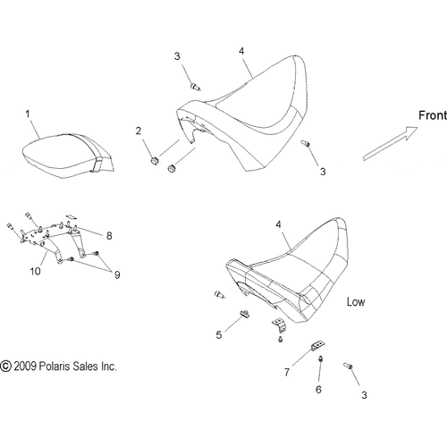 Body, Seat And Backrest - 2010 Victory Kingpin All Options - V10Cb26/Pb26 Schematic 4044 OEM Schematic