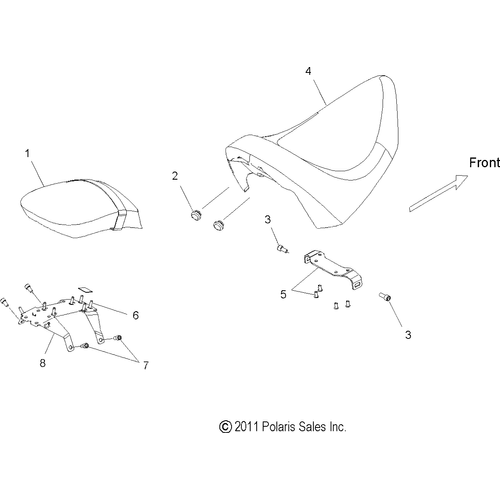 Body, Seat And Backrest - 2012 Victory Kingpin - V12Cb36Np/Npc/Npa Schematic 3300 OEM Schematic