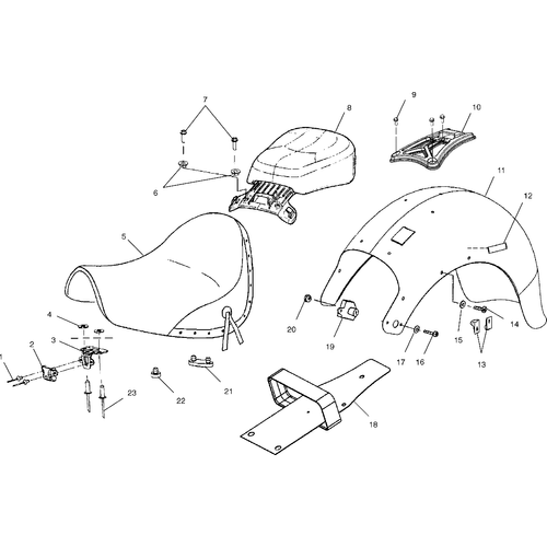 Body, Seat And Rear Fender - 2002 Victory Deluxe Cruiser All Options - V02Cd16 Schematic 5808 OEM Schematic