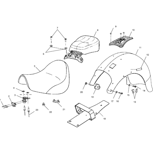 Body, Seat And Rear Fender - 2002 Victory Standard Cruiser All Options - V02Cb16 Schematic 5906 OEM Schematic