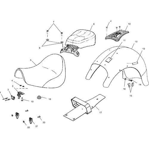 Body, Seat And Rear Fender - 2003 Victory Ca Classic Cruiser All Options - V03Cb16 Schematic 5662 OEM Schematic