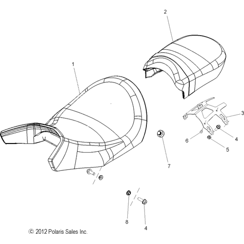 Body, Seat Asm. - 2013 Victory Boardwalk All Options - V13Rb36 Schematic 2454 OEM Schematic