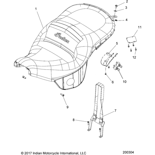 Body, Seat Asm All Options - 2020 Indian Roadmaster Elite Schematic-24286 OEM Schematic