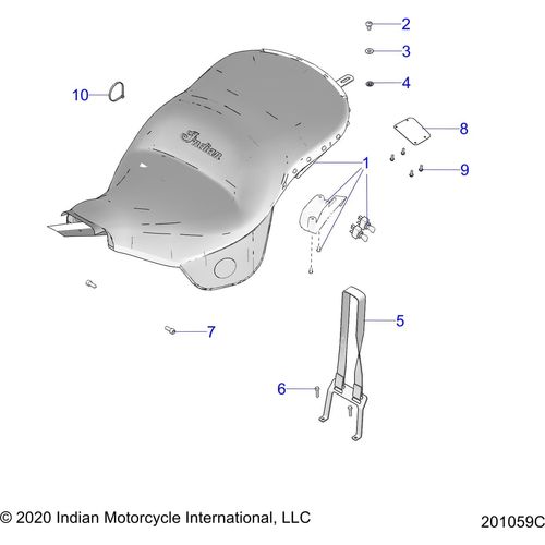 Body, Seat Asm All Options - 2022 Indian Roadmaster Schematic-20893 OEM Schematic