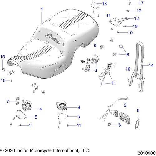 Body, Seat Asm All Options - 2022 Indian Roadmaster Premium Schematic-20709 OEM Schematic