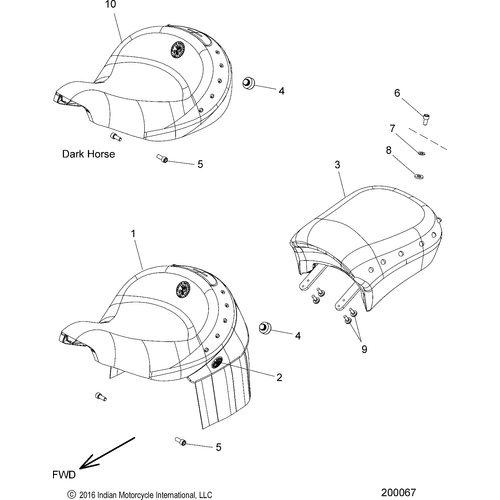 Body, Seat, Chieftain/Dark Horse N16tcaaa/Tcdaa All Options - 2016 Indian Chieftain/Chieftain Dark Horse/Roadmaster Schematic-27855 OEM Schematic