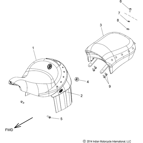 Body, Seat, Chieftain N15tcaaa All Options - 2015 Indian Chieftain/Roadmaster Schematic-28122 OEM Schematic