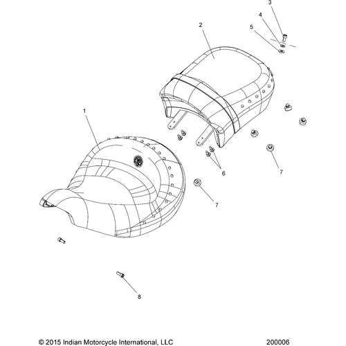 Body, Seat, Driver/Passenger All Options - 2019 Indian Springfield Schematic-25382 OEM Schematic