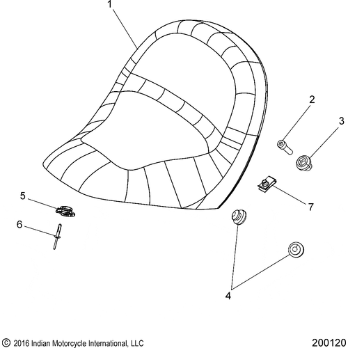 Body, Seat N17msa00/Msb00 All Options - 2017 Indian Scout 1200 Schematic-27167 OEM Schematic