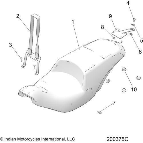 Body, Seat N21tjdbb/N21tjddb - 2021 Indian Springfield Dark Horse Schematic-22279 OEM Schematic