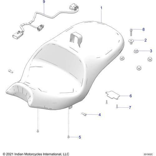 Body, Seat N22ldhrr All Options (200699C) - 2022 Indian Pursuit Limited / Limited Premium Schematic-20980 OEM Schematic