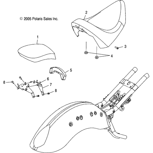 Body, Seat, Standard - 2007 Victory Vegas/Vegas 8 Ball All Options - V07Ab26/Gb26 Schematic 4996 OEM Schematic