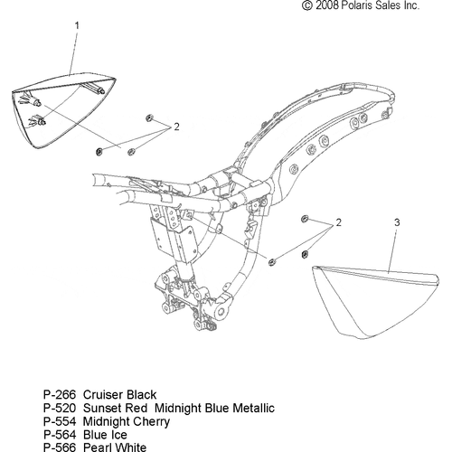 Body, Side Cover - 2009 Victory Vegas/Vegas 8 Ball/Vegas Low All Options - V09Ab26/Gb26/Lb26 Schematic 4412 OEM Schematic