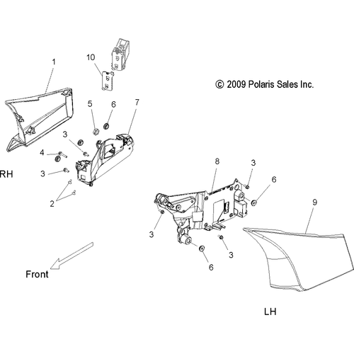 Body, Side Cover - 2010 Victory Cross Country/Cross Roads All Options - V10Db36Da/Eb36Da Schematic 3865 OEM Schematic