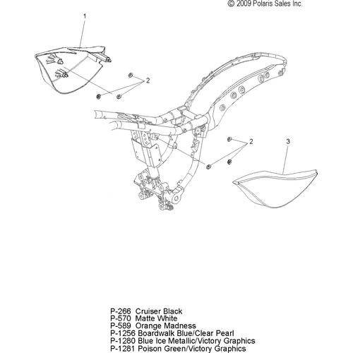 Body, Side Cover - 2010 Victory Hammer/Sport/8 Ball All Options - V10Hb36Dd/Hs36Dc/Bb26Da Schematic 3929 OEM Schematic