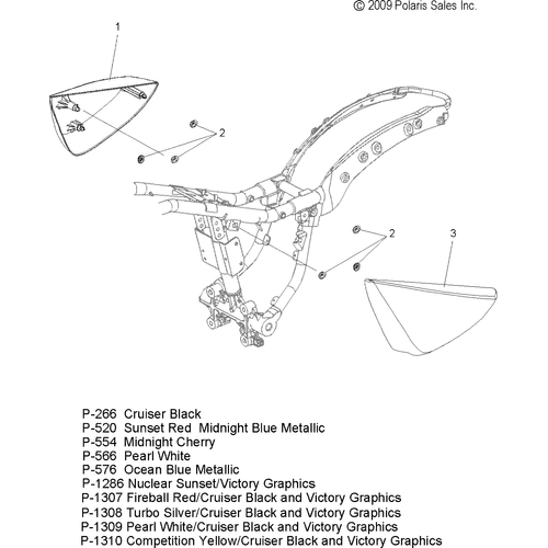 Body, Side Cover - 2010 Victory Vegas/Vegas 8 Ball All Options - V10Ab26/Lb26 Schematic 4105 OEM Schematic