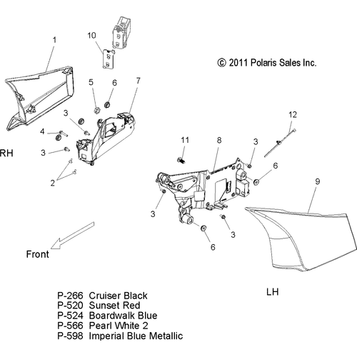 Body, Side Cover - 2012 Victory Cross Country All Options - V12Tw36/Dw36/Kw36 Schematic 3005 OEM Schematic
