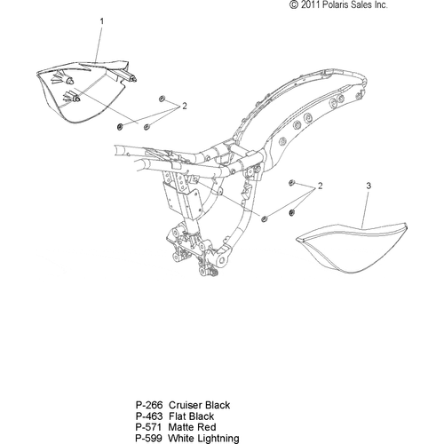 Body, Side Cover - 2012 Victory Hammer S/8 Ball All Options - V12Hs36/Ha36 Schematic 3134 OEM Schematic