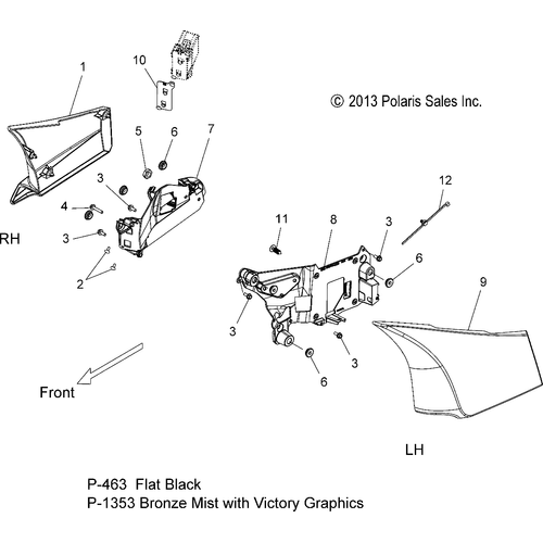Body, Side Cover - 2014 Victory Cross Roads 8-Ball/Cross Roads Classic All Options - V14Ba36/Bw36 Schematic 2030 OEM Schematic