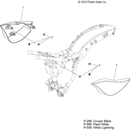 Body, Side Cover - 2014 Victory Hammer 8 Ball/S Intl/S Le Intl - V14Ha36/Hs36 Schematic 2095 OEM Schematic