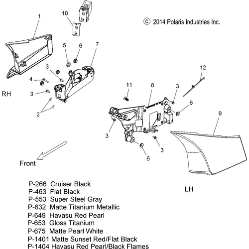 Body, Side Cover - 2015 Victory Cross Country/Touring All Options - V15Cw/Db/Dw/Tw36 Schematic 1351 OEM Schematic