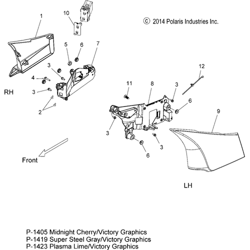 Body, Side Cover - 2015 Victory Magnum/Magnum X-1 All Options - V15Uw/Yw/Zw36 Schematic 1647 OEM Schematic