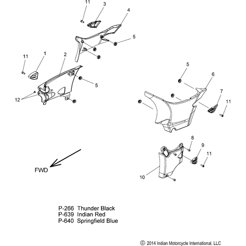 Body, Side Covers All Options - 2015 Indian Chieftain/Roadmaster Schematic-28124 OEM Schematic