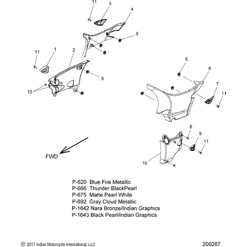 Body, Side Covers All Options - 2018 Indian Chieftain/Chieftain Limited Schematic-26607 OEM Schematic