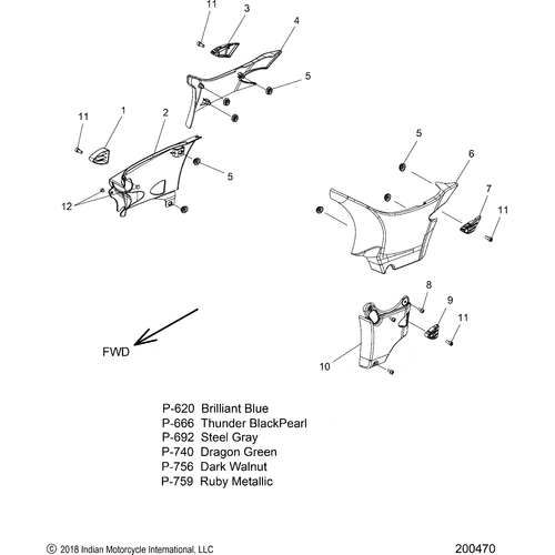 Body, Side Covers All Options - 2019 Indian Chieftain/Chieftain Limited Schematic-25791 OEM Schematic