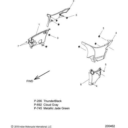 Body, Side Covers All Options - 2019 Indian Springfield Schematic-25383 OEM Schematic