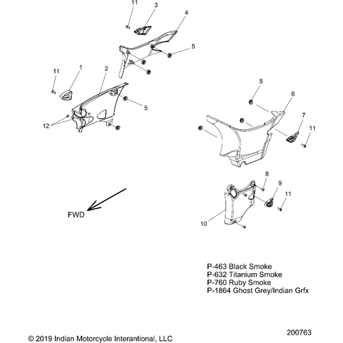 Body, Side Covers All Options - 2020 Indian Chieftain Dark Horse Schematic-24882 OEM Schematic