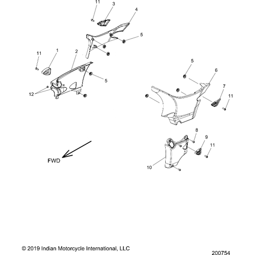 Body, Side Covers All Options - 2020 Indian Chieftain Standard Thunder Black Schematic-24677 OEM Schematic