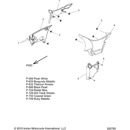 Body, Side Covers All Options - 2020 Indian Roadmaster Premium Schematic-24184 OEM Schematic