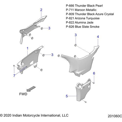 Body, Side Covers All Options - 2021 Indian Roadmaster Schematic-22872 OEM Schematic