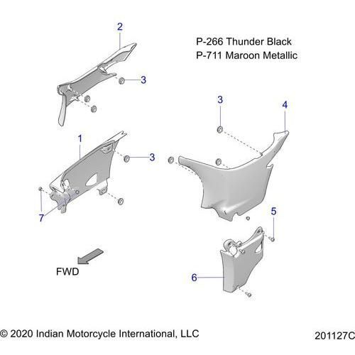 Body, Side Covers All Options - 2021 Indian Springfield 111 Schematic-22418 OEM Schematic