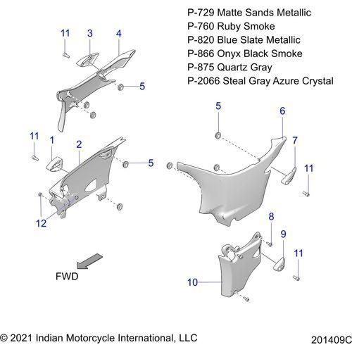Body, Side Covers All Options - 2022 Indian Chieftain Dark Horse Schematic-21584 OEM Schematic